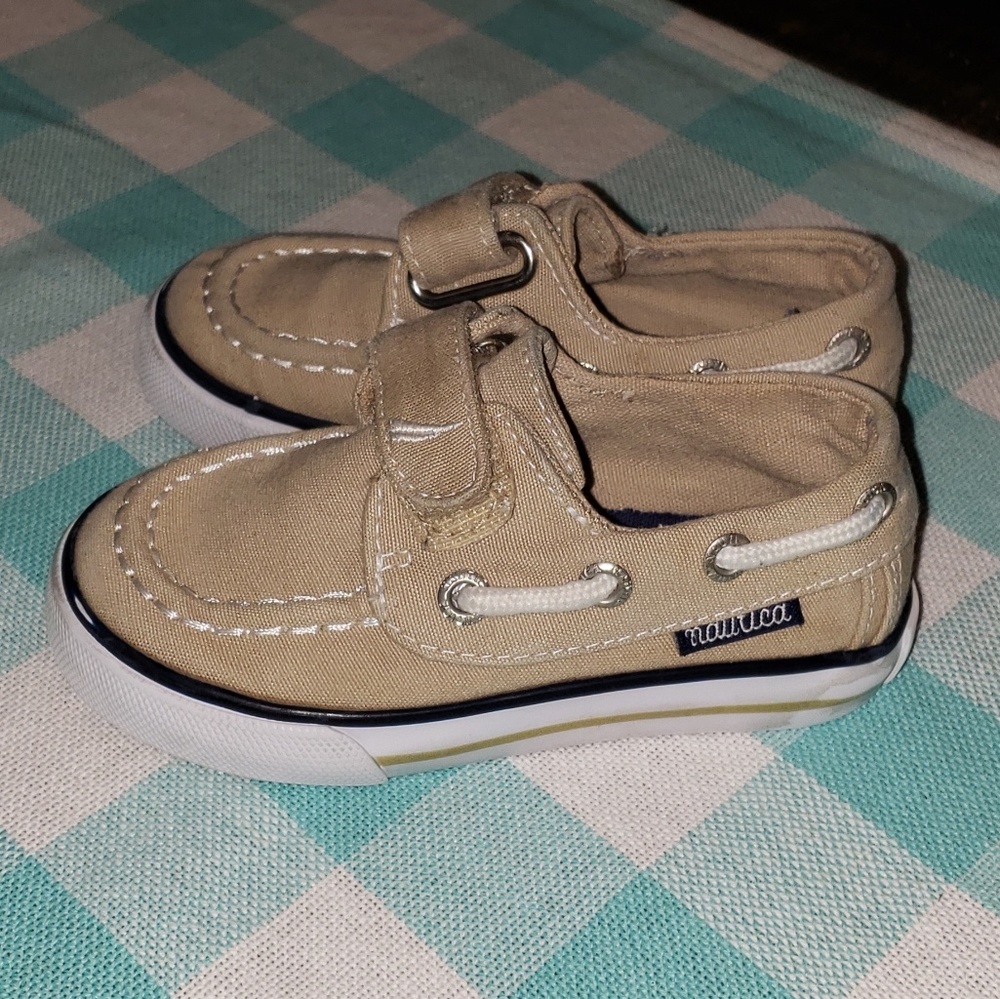 Nautica Canvas Boat Shoes - Tan - Toddler Size 6